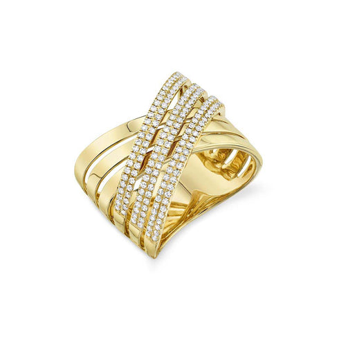 6 Row Split Split Shank Diamond Ring - 1